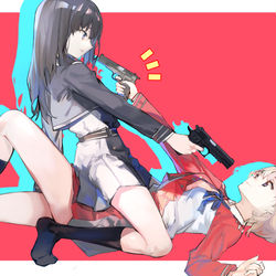 This is a pixiv picture whose title is 制服を脱ぐとリコリスじゃない~.