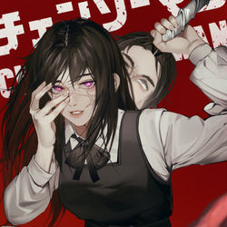 This is a pixiv picture whose title is チェンソーマン.