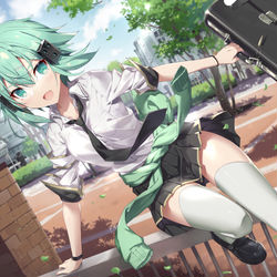 This is a pixiv picture whose title is シノン（オリジナル学生服）.