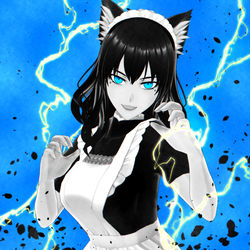 This is a pixiv picture whose title is 猫耳メイド拳🐱✊.