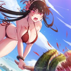 This is a pixiv picture whose title is いばら姫対スイカ.