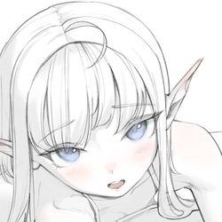 This is a pixiv picture whose title is 🧝‍♀️👅.