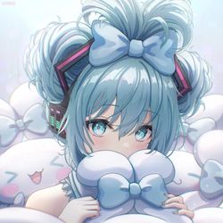 This is a pixiv picture whose title is cinnamoroll miku.