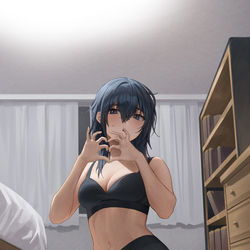 This is a pixiv picture whose title is 「もー…恥ずかしいよ…」.