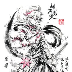 This is a pixiv picture whose title is 【極道畫師】楓原万葉.