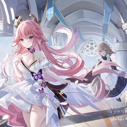 This is a pixiv picture whose title is 更新~八重神子.