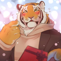 This is a pixiv picture whose title is 「え？おれに？」.