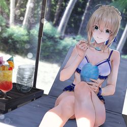This is a pixiv picture whose title is バカンス青王.