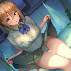 This is a pixiv picture whose title is 雨宿り.