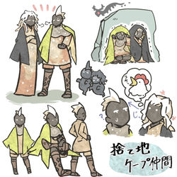 This is a pixiv picture whose title is 黄緑＆黒ケープまとめ。.
