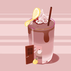 This is a pixiv picture whose title is レモンのチョコドリンク.