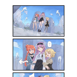 This is a pixiv picture whose title is 噴水広場.