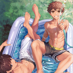 This is a pixiv picture whose title is 暑中見舞い.