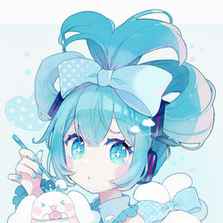 This is a pixiv picture whose title is シナモンミク.