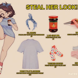 This is a pixiv picture whose title is Bluesona Steal Her Look [OC].