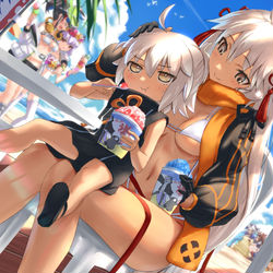 This is a pixiv picture whose title is 水着沖田オルタ.