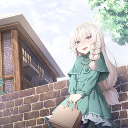 This is a pixiv picture whose title is エルフと外で待ち合わせる自分勝手な男.