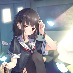 This is a pixiv picture whose title is 黒セーラー.