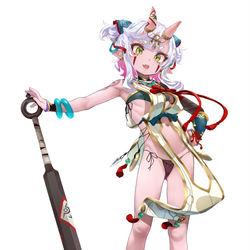 This is a pixiv picture whose title is VRChat対応オリジナル3Dモデル「神結くれは」.
