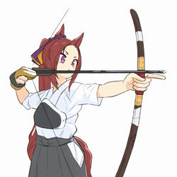 This is a pixiv picture whose title is 弓道とバクちゃん.
