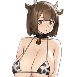 This is a pixiv picture whose title is 牛娘－詩織.