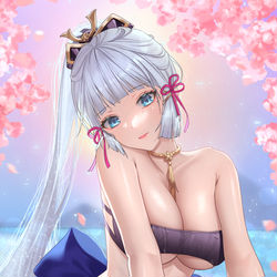 This is a pixiv picture whose title is Ayaka on the beach.