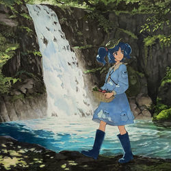 This is a pixiv picture whose title is 河童少女の隠れ家.