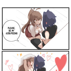 This is a pixiv picture whose title is Be my girlfriend.