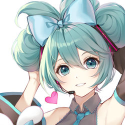 This is a pixiv picture whose title is Miku x Cinnamoroll.