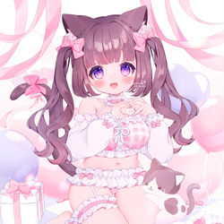 This is a pixiv picture whose title is 🎂🎀.