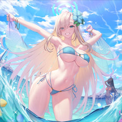 This is a pixiv picture whose title is 一之瀬アスナ - Blue Ocean.