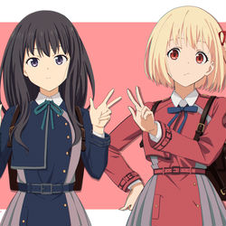 This is a pixiv picture whose title is リコリス・リコイル.