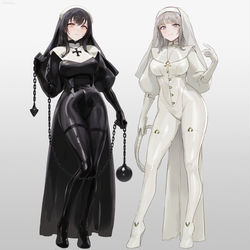 This is a pixiv picture whose title is Latex Sisters.