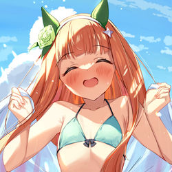 This is a pixiv picture whose title is スズカの勝負水着②.