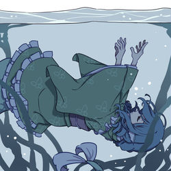 This is a pixiv picture whose title is 淡水に棲む人魚.
