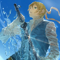 This is a pixiv picture whose title is 海辺の初期刀2022.