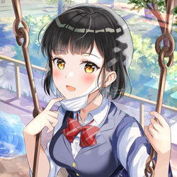This is a pixiv picture whose title is 帰り道、待っててくれたクラスメイトのあの娘.
