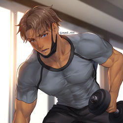This is a pixiv picture whose title is Work out.