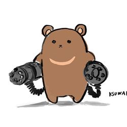 This is a pixiv picture whose title is ガトリングベア.