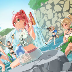This is a pixiv picture whose title is しらけんの夏.
