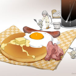 This is a pixiv picture whose title is 目覚めた後すぐ朝食に案内されたい.