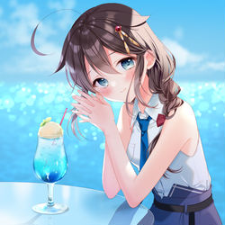 This is a pixiv picture whose title is 夏とクリームソーダ.
