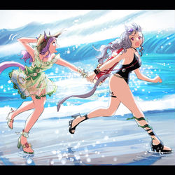 This is a pixiv picture whose title is 夏が走り出す.