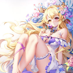 This is a pixiv picture whose title is OC鹿娘-呦呦酱.