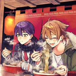 This is a pixiv picture whose title is 🍜.