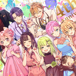This is a pixiv picture whose title is 🎉二期生四周年🎉.
