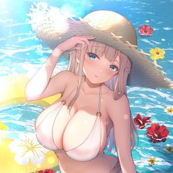 This is a pixiv picture whose title is お嬢様と夏休み.