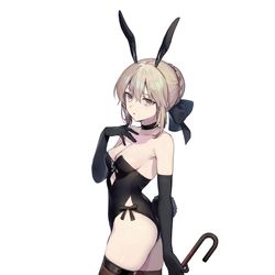 This is a pixiv picture whose title is 【FGO】アルトリアオルタ×バニー.
