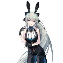 This is a pixiv picture whose title is 【FGO】モルガン×バニー.