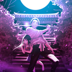This is a pixiv picture whose title is 白い大きな月の夜には.